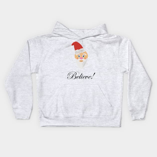 I Believe In Santa Claus Kids Hoodie by Lunar Scrolls Design